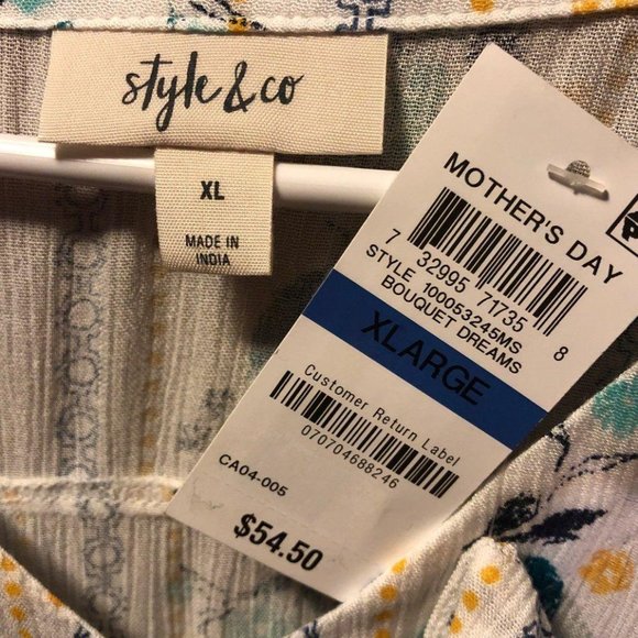 NWT Style & Co Top - Picture 3 of 4